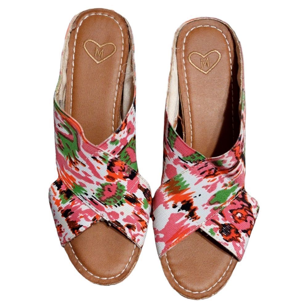 Madeline Women's Adonis Espadrille Sandal, 8 M US, Pink Print
